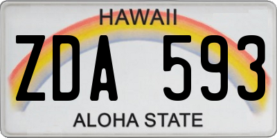 HI license plate ZDA593