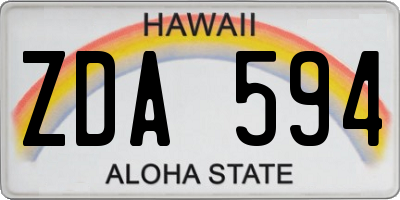 HI license plate ZDA594