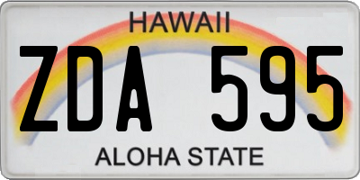 HI license plate ZDA595