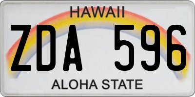 HI license plate ZDA596