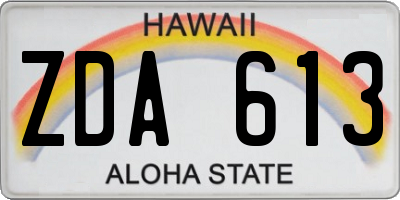 HI license plate ZDA613