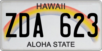 HI license plate ZDA623