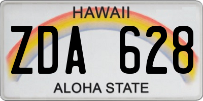 HI license plate ZDA628