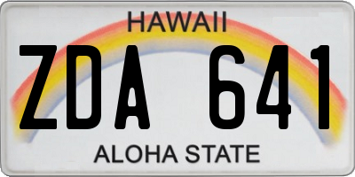 HI license plate ZDA641