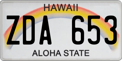 HI license plate ZDA653