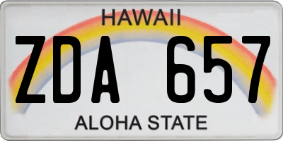 HI license plate ZDA657