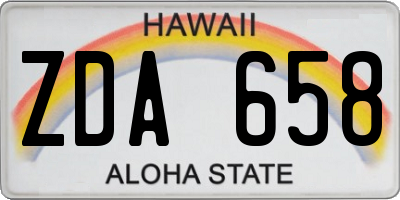 HI license plate ZDA658