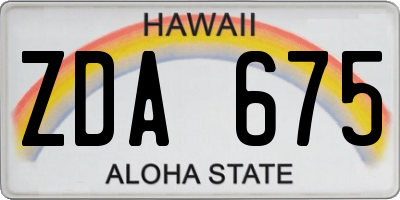HI license plate ZDA675