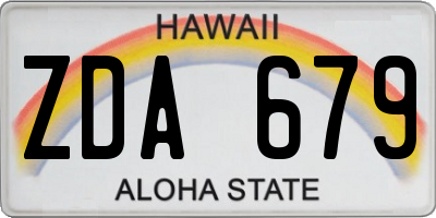 HI license plate ZDA679