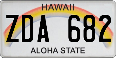 HI license plate ZDA682