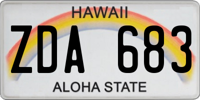HI license plate ZDA683