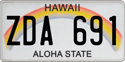 HI license plate ZDA691