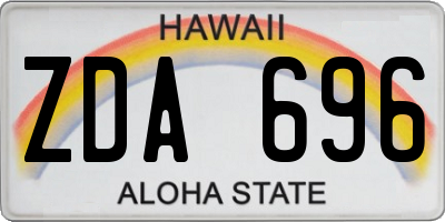 HI license plate ZDA696