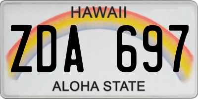 HI license plate ZDA697