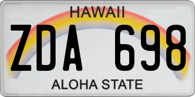 HI license plate ZDA698