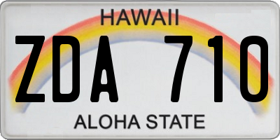 HI license plate ZDA710