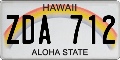 HI license plate ZDA712