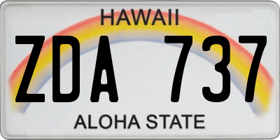 HI license plate ZDA737