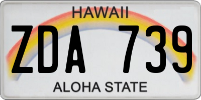 HI license plate ZDA739