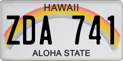 HI license plate ZDA741