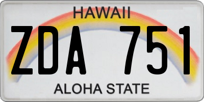 HI license plate ZDA751