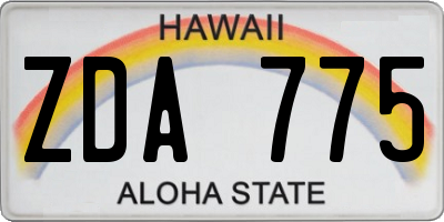 HI license plate ZDA775
