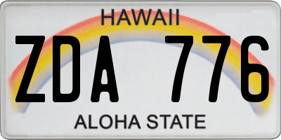 HI license plate ZDA776