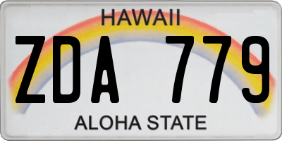 HI license plate ZDA779