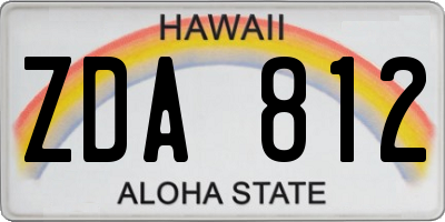 HI license plate ZDA812