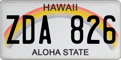 HI license plate ZDA826