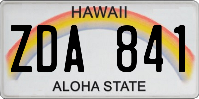 HI license plate ZDA841