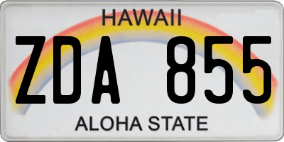 HI license plate ZDA855