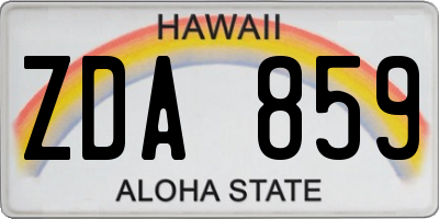 HI license plate ZDA859