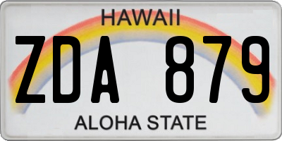HI license plate ZDA879