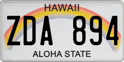 HI license plate ZDA894