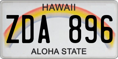 HI license plate ZDA896
