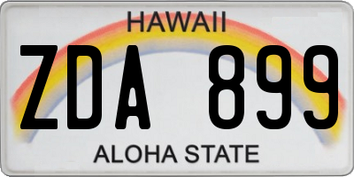 HI license plate ZDA899