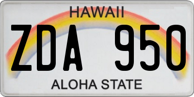 HI license plate ZDA950