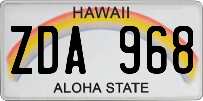HI license plate ZDA968