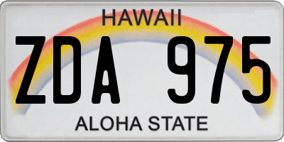 HI license plate ZDA975