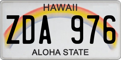 HI license plate ZDA976