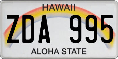 HI license plate ZDA995