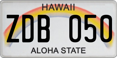 HI license plate ZDB050