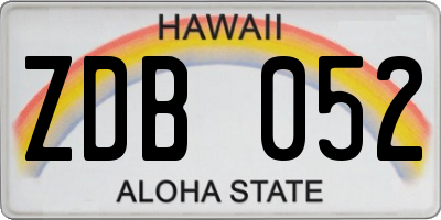 HI license plate ZDB052