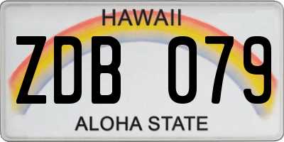 HI license plate ZDB079