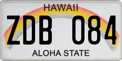 HI license plate ZDB084
