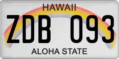 HI license plate ZDB093