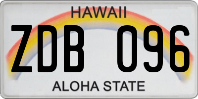 HI license plate ZDB096