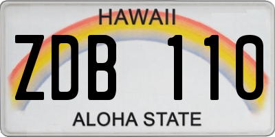 HI license plate ZDB110