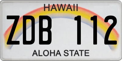 HI license plate ZDB112